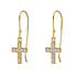 Silver earrings Silver 925 Gold-plated zirconia Cross