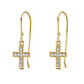 Silver earrings Silver 925 Gold-plated zirconia Cross