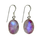 Silver earrings with stones Silver 925 Pink Moonstone