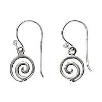 Silver earrings Width:10mm.  Spiral