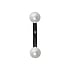 Eyebrow Pin Surgical Steel 316L Black PVD-coating Synthetic Pearls