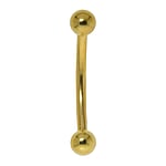 Eyebrow Pin out of Surgical Steel 316L with Gold-plated. Thread:1,2mm.