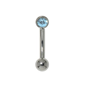Eyebrow Pin Surgical Steel 316L Premium crystal