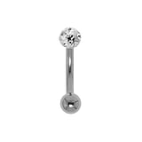 Eyebrow Pin Surgical Steel 316L Crystal Epoxy