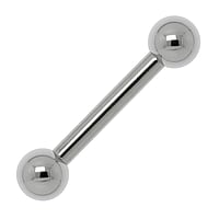 Overmaatse piercing uit Chirurgisch staal 316L. Schroefdraad:1,2mm. Doorsnede:2,5mm. Diameter bal:6mm. Glanzend.