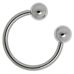 Piercing surdimensionn en Acier chirurgical 316L. Coupe transversale :2mm. Diamtre-Boule:6mm. brillant.