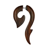 Wood Fake-Plug Surgical Steel 316L Wood Tribal_pattern Spiral