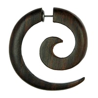 Fake-Plug de madera de Acero quirrgico. Longitud de la barra:5mm. Ancho:34mm. Corte transversal:1,2mm.  Espiral