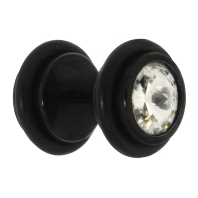 BlackAmazement Faux Plug 316L Acier Inoxydable Et Bois - Arbre De Vie Croix Marron Argent - Homme Femme