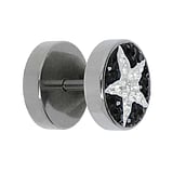 Steel Fake-Plug Surgical Steel 316L Crystal Star