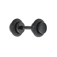 Acciaio Fake-Plug in Metallo chirurgico 316L e PVC con Rivestimento PVD (nero). Filetto:1,2mm. Lunghezza barretta:5mm. Con chiusura a vite. brillante.