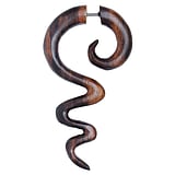 Wood Fake-Plug Surgical Steel 316L Sono wood Tribal_pattern Spiral