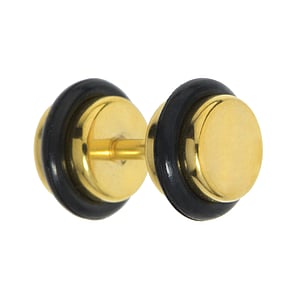 Steel Fake-Plug Surgical Steel 316L Gold-plated PVC