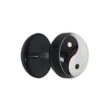 Fake-Plug Acrylic glass Surgical Steel 316L Epoxy Yin_Yang Taijitu