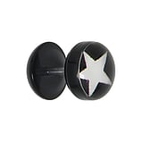 Fake-Plug Acrylic glass Surgical Steel 316L Epoxy Star