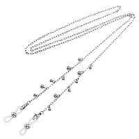 Sunglass chain out of Stainless Steel with Plastic. Cross-section:1mm. Length:80cm.