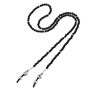 Sunglass chain Silver 925 Plastic Black onyx