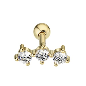 Genuine gold earring(s) 14K gold Premium zirconia