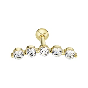 Genuine gold earring(s) 14K gold Premium zirconia