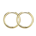 Genuine gold earring(s) with 14K gold. Cross-section:2mm. Diameter:20mm. Shiny.