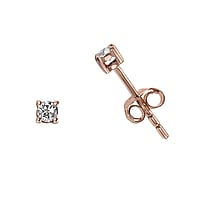 Genuine gold earring(s) with 14K gold and Lab grown diamond. Carat weight:0,12ct. Width:2,5mm. Stone(s) are fixed in setting. Shiny.