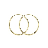 Genuine gold earring(s) with 14K gold. Diameter:23mm. Width:1,2mm. Shiny.