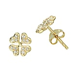Joyas de oro autntico para las orejas Oro de 14K Diamante de laboratorio Hoja Diseo_floral