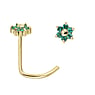 Genuine gold nose piercing 18K Gold Premium zirconia Flower