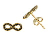 Genuine gold earring(s) 14K gold Black diamond Eternal Loop Eternity