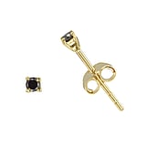 Genuine gold earring(s) 14K gold Black diamond