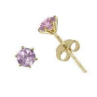 Gold Ear Jewellery with 18K Gold and Amethyst. Width:4,2mm. Weight:0,4g. Shiny. Stone(s) are fixed in setting.
