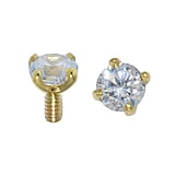 Dermal-Anchor tops 14K gold zirconia