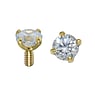 Dermal-Anchor tops 14K gold zirconia