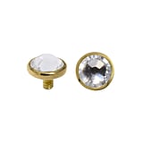 Dermal-Anchor tops Goud 18K Kristal