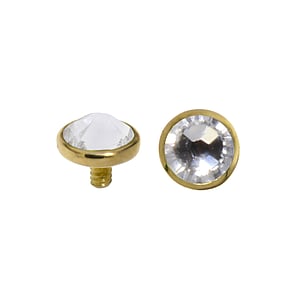 Dermal-Anchor tops 18K Gold Crystal