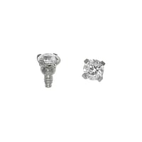 Embout Dermal-Anchor en Acier chirurgical 316L avec Cristal. Pas-de-vis:1,6mm. Diamtre:2,5mm. Pierre(s) fixe(s) par la monture.