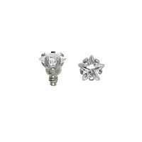 Dermal-Anchor tops out of Surgical Steel 316L with Crystal. Thread:1,6mm. Width:3,1mm. Stone(s) are fixed in setting.  Star