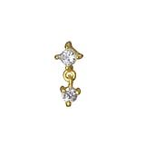 Dermal-Anchor Aufsatz Chirurgenstahl 316L PVD Beschichtung (goldfarbig) Kristall