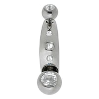 Genital piercings out of Surgical Steel 316L with Premium crystal and zirconia. Thread:1,6mm. Bar length:12mm. Closure ball:4mm.