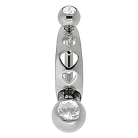 Genital piercings out of Surgical Steel 316L with Premium crystal. Thread:1,6mm. Bar length:12mm. Closure ball:4mm.  Heart Love