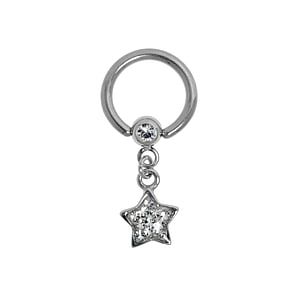 Genital piercings Surgical Steel 316L Premium crystal Epoxy Star