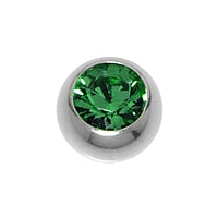 Boule de piercing 1.6mm en Acier chirurgical 316L avec Cristal premium. Pas-de-vis:1,6mm. Diamtre:6mm. brillant.