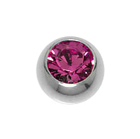 Boule de piercing 1.6mm en Acier chirurgical 316L avec Cristal premium. Pas-de-vis:1,6mm. Diamtre:6mm. brillant.