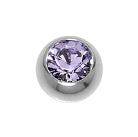 Boule de piercing 1.6mm en Acier chirurgical 316L avec Cristal premium. Pas-de-vis:1,6mm. Diamtre:6mm. brillant.