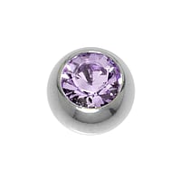 Boule de piercing 1.6mm en Acier chirurgical 316L avec Cristal premium. Pas-de-vis:1,6mm. Diamtre:6mm. brillant.