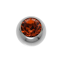 Boule de piercing 1.6mm en Acier chirurgical 316L avec Cristal premium. Pas-de-vis:1,6mm. Diamtre:6mm. brillant.