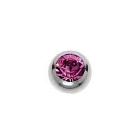 1.6mm Piercing ball out of Surgical Steel 316L with Premium crystal. Thread:1,6mm. Diameter:4mm. Shiny.