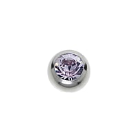 Bola de piercings 1.6mm de Acero quirrgico con Cristal premium. Rosca:1,6mm. Dimetro:4mm. brillante.
