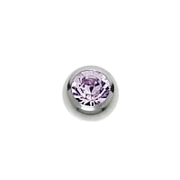 1.6mm Piercing ball out of Surgical Steel 316L with Premium crystal. Thread:1,6mm. Diameter:4mm. Shiny.
