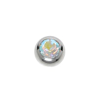 Bola de piercings 1.6mm de Acero quirrgico con Cristal premium. Rosca:1,6mm. Dimetro:4mm. brillante.